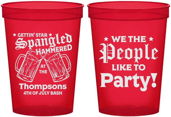Custom 4th Of July 16 oz Translucent Cups - We The People | 220030