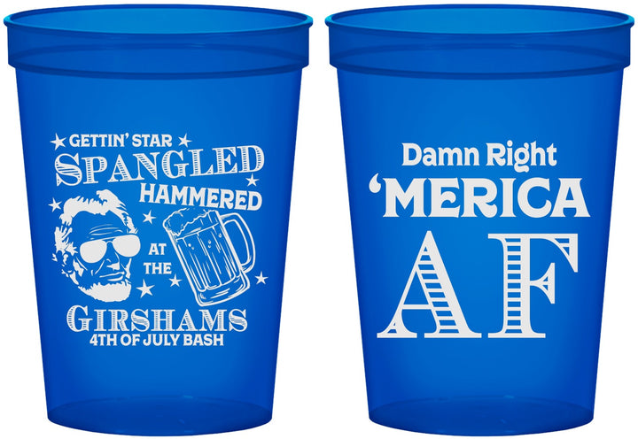 Custom 4th Of July 16 oz Translucent Cups - Merica Af | 220031