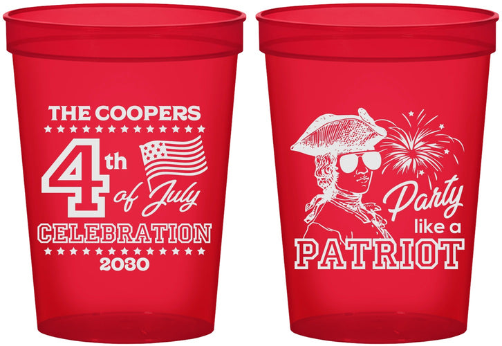 Custom 4th Of July 16 oz Translucent Cups - Patriot | 220038