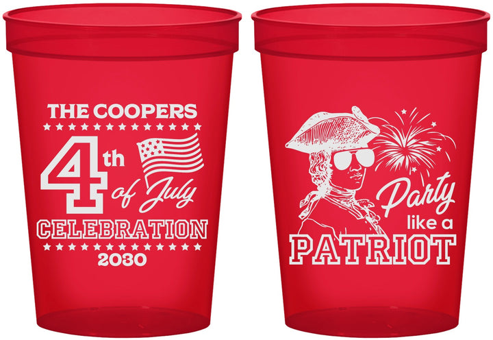 Custom 4th Of July 16 oz Translucent Cups - Patriot | 220038