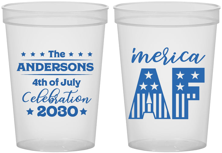 Custom 4th Of July 16 oz Translucent Cups - Merica Af | 220041