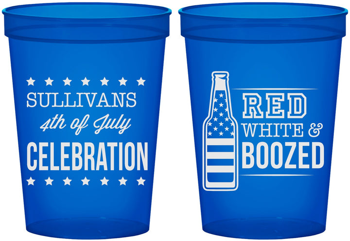 Custom 4th Of July 16 oz Translucent Cups - Red White Booze | 220043