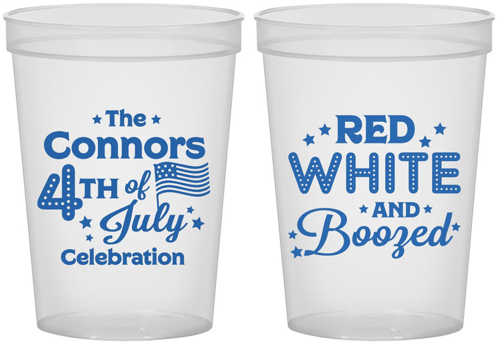 Custom 4th Of July 16 oz Translucent Cups - Red White Booze | 220045