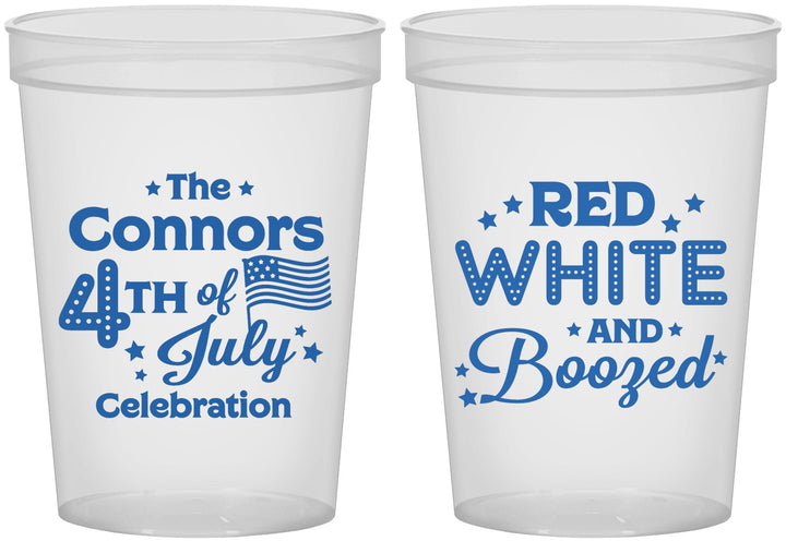 Custom 4th Of July 16 oz Translucent Cups - Red White Booze | 220045
