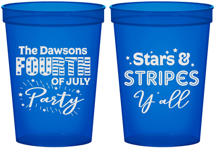 Custom 4th Of July 16 oz Translucent Cups - Stars Stripes | 220047