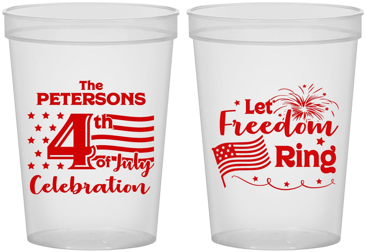 Custom 4th Of July 16 oz Translucent Cups - Fireworks | 220048