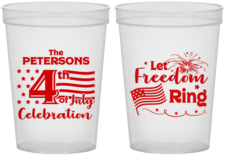 Custom 4th Of July 16 oz Translucent Cups - Fireworks | 220048