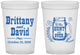 Custom Wedding 16 oz Translucent Cups - The Hunt Is Over Mason Jar | 223