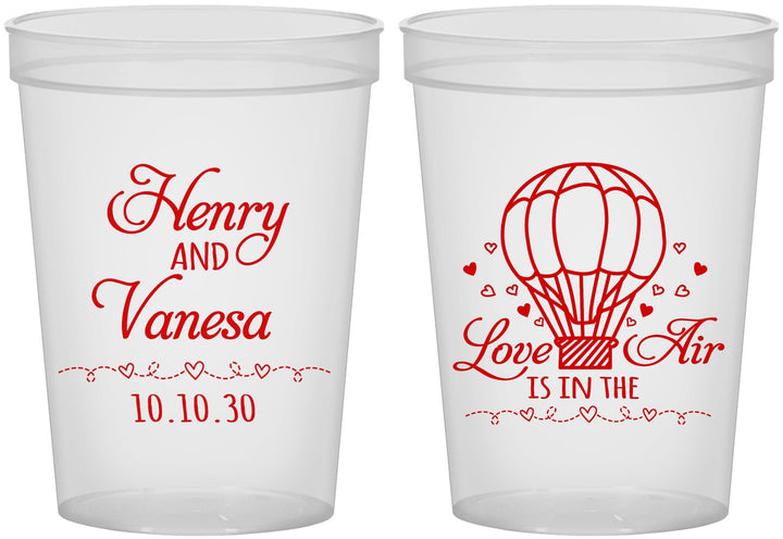 Custom Wedding 16 oz Translucent Cups - Hot Air Balloon | 225