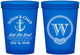 Custom Wedding 16 oz Translucent Cups - Monogram Nautical | 226