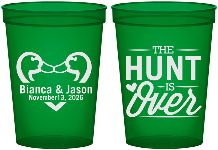 Custom Wedding 16 oz Translucent Cups - The Hunt Is Over Duck | 227