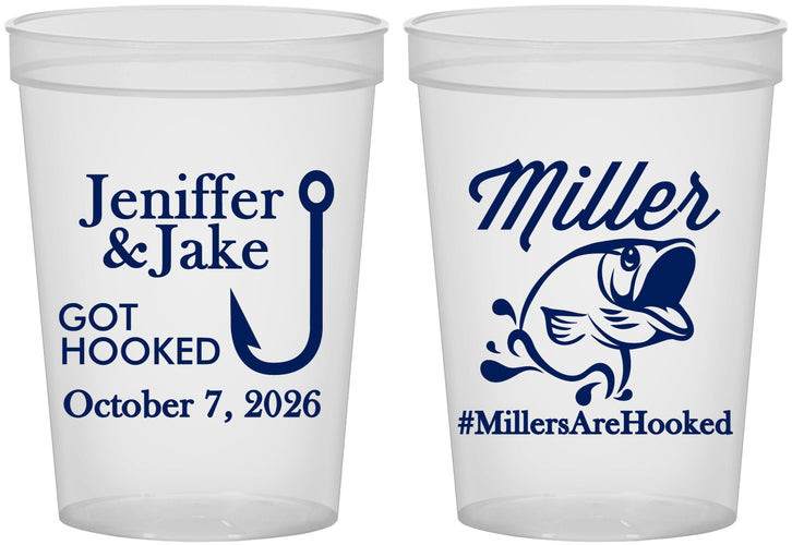 Custom Wedding 16 oz Translucent Cups - Got Hook Fish | 230