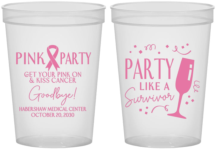 Custom Awareness 16 oz Translucent Cups - Pink Party | 230000