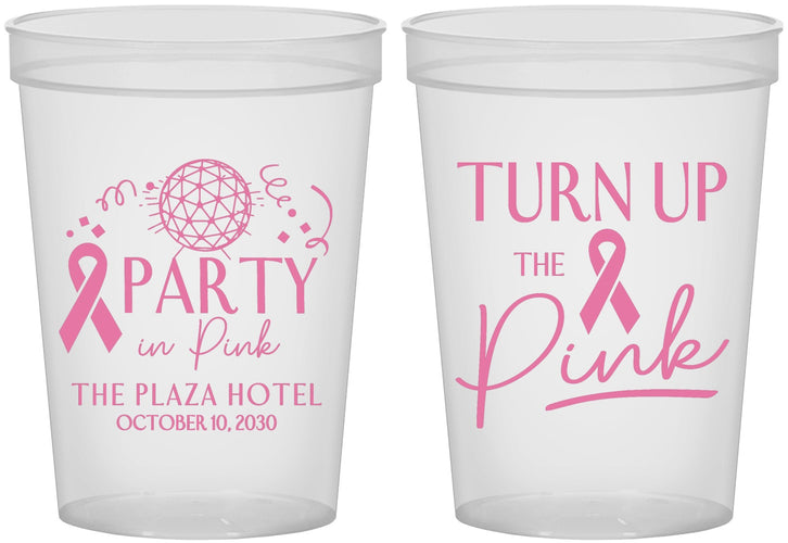 Custom Awareness 16 oz Translucent Cups - Party In Pink | 230002