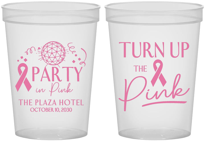 Custom Awareness 16 oz Translucent Cups - Party In Pink | 230002