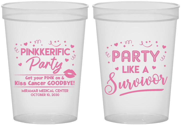 Custom Awareness 16 oz Translucent Cups - Party Like A Survivor | 230003
