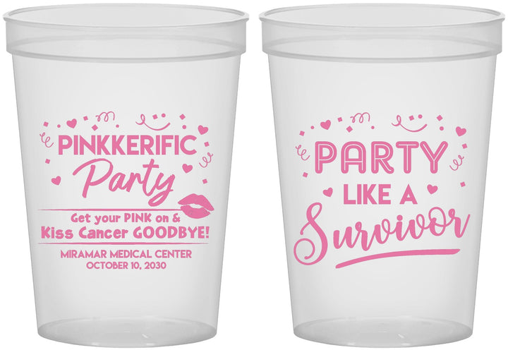 Custom Awareness 16 oz Translucent Cups - Party Like A Survivor | 230003