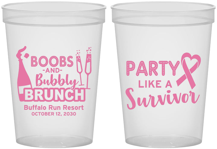 Custom Awareness 16 oz Translucent Cups - Party Like A Survivor | 230006