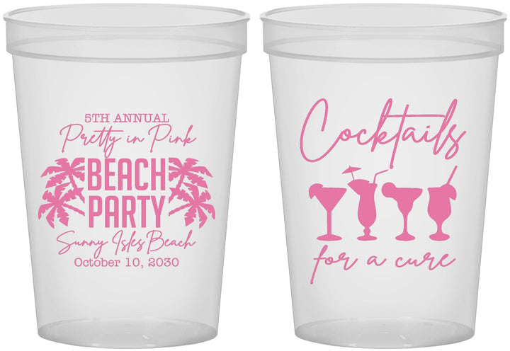 Custom Awareness 16 oz Translucent Cups - Beach Party | 230007