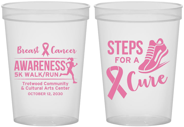 Custom Awareness 16 oz Translucent Cups - Steps For A Cure | 230014