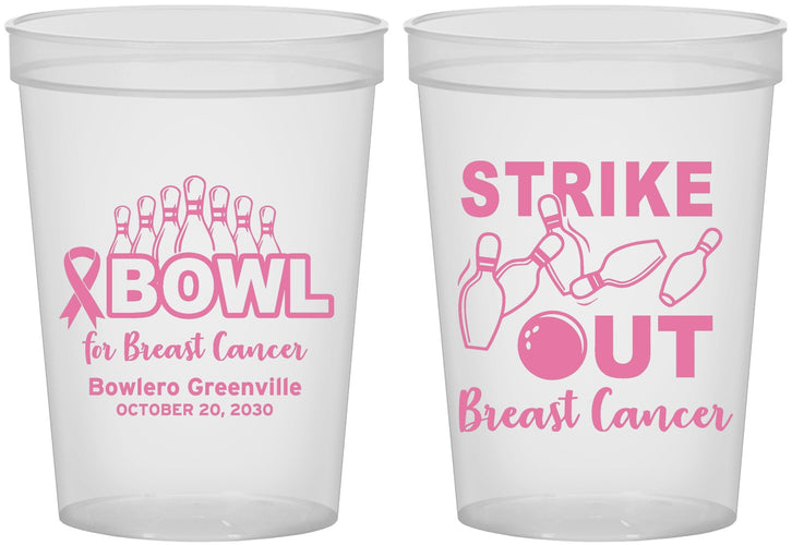 Custom Awareness 16 oz Translucent Cups - Bowling Strike Out | 230015
