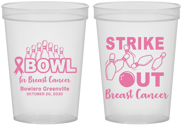 Custom Awareness 16 oz Translucent Cups - Bowling Strike Out | 230015