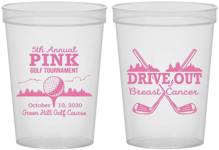 Custom Awareness 16 oz Translucent Cups - Gold Drive Out | 230017