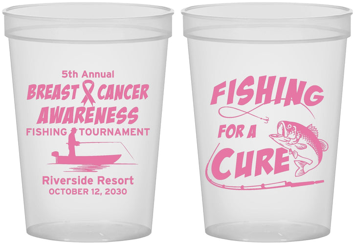 Custom Awareness 16 oz Translucent Cups - Fishing For A Cure | 230018
