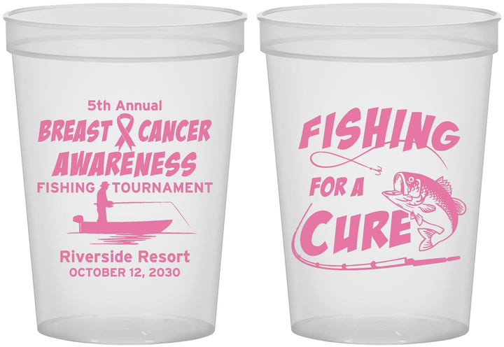 Custom Awareness 16 oz Translucent Cups - Fishing For A Cure | 230018