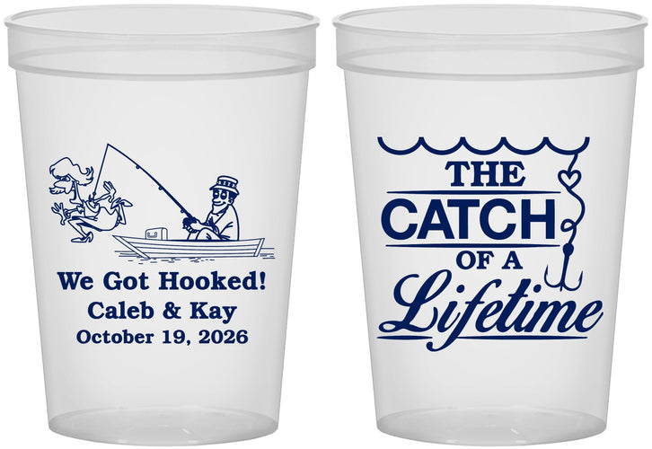 Custom Wedding 16 oz Translucent Cups - Catch Of A Lifetime | 234