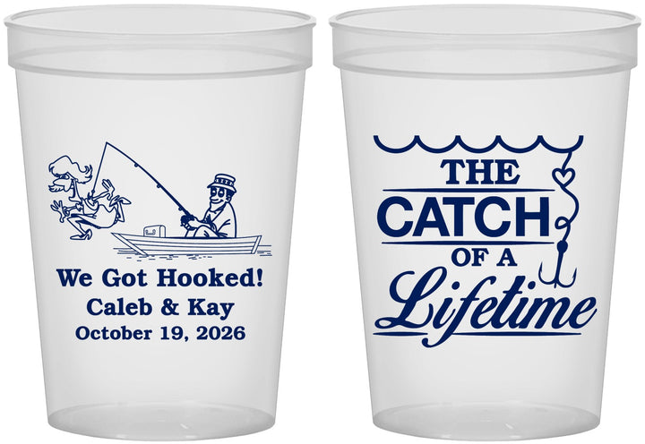 Custom Wedding 16 oz Translucent Cups - Catch Of A Lifetime | 234