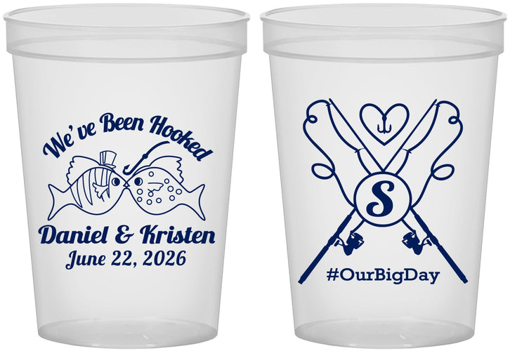 Custom Wedding 16 oz Translucent Cups - Been Hooked Fishing | 238