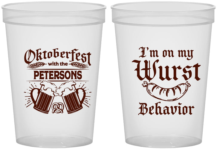 Custom Oktoberfest 16 oz Translucent Cups - Wurst Behavior | 240010