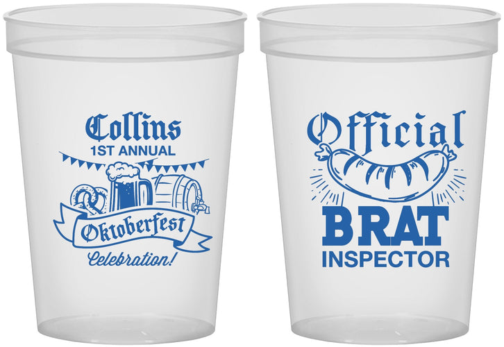 Custom Oktoberfest 16 oz Translucent Cups - Brat Inspector | 240011