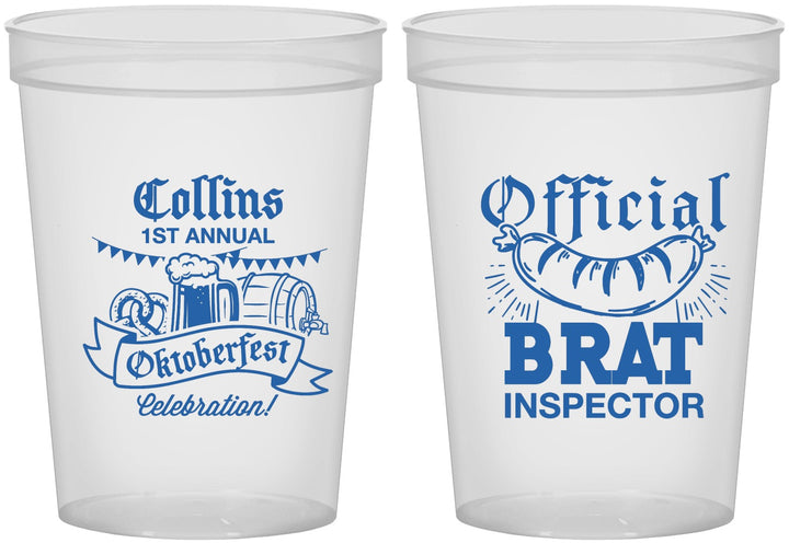 Custom Oktoberfest 16 oz Translucent Cups - Brat Inspector | 240011