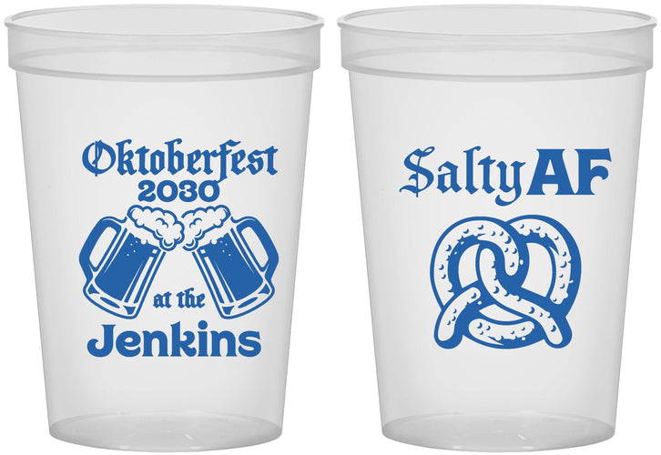 Custom Oktoberfest 16 oz Translucent Cups - Pretzel Salty Af | 240015