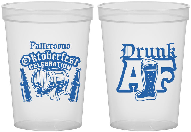 Custom Oktoberfest 16 oz Translucent Cups - Drunk Af | 240016