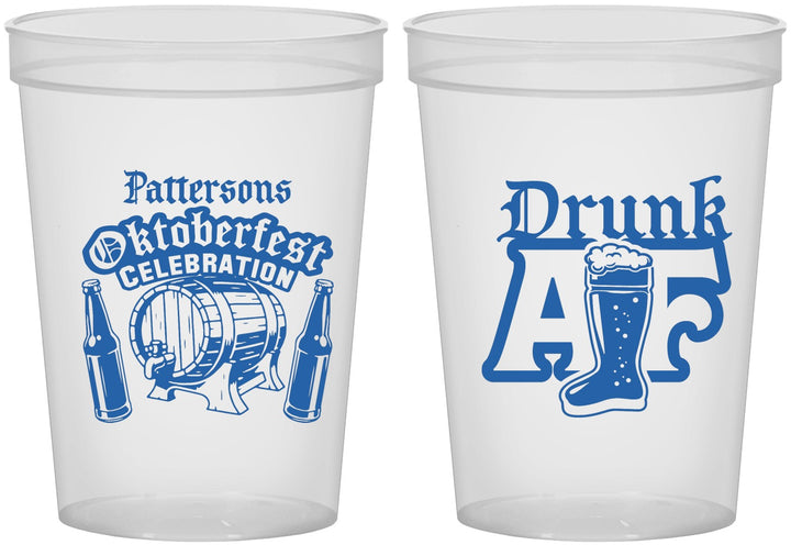 Custom Oktoberfest 16 oz Translucent Cups - Drunk Af | 240016