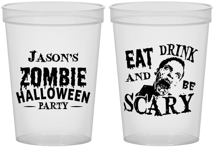Custom Halloween 16 oz Translucent Cups - Eat Drink Be Scary | 250003