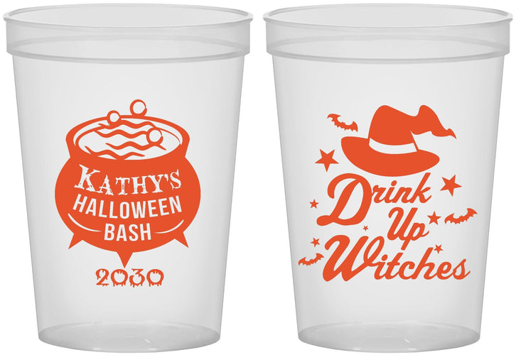Custom Halloween 16 oz Translucent Cups - Drink Up Witches | 250004