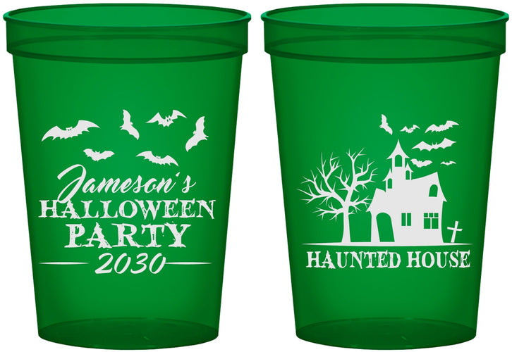 Custom Halloween 16 oz Translucent Cups - Haunted House | 250006
