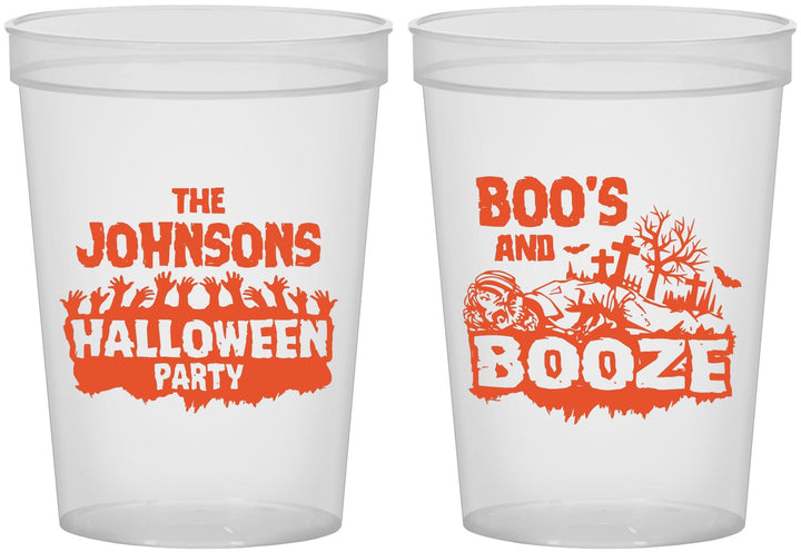 Custom Halloween 16 oz Translucent Cups - Boos And Booze | 250012