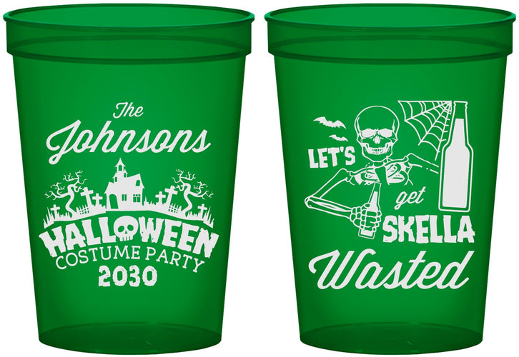 Custom Halloween 16 oz Translucent Cups - Skellawasted Skeleton | 250014