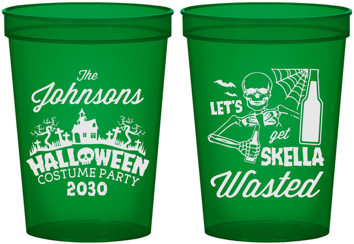 Custom Halloween 16 oz Translucent Cups - Skellawasted Skeleton | 250014