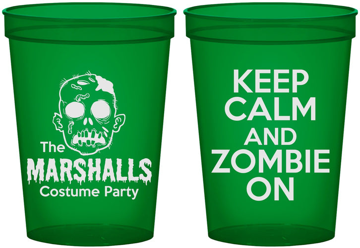 Custom Halloween 16 oz Translucent Cups - Zombie | 250018