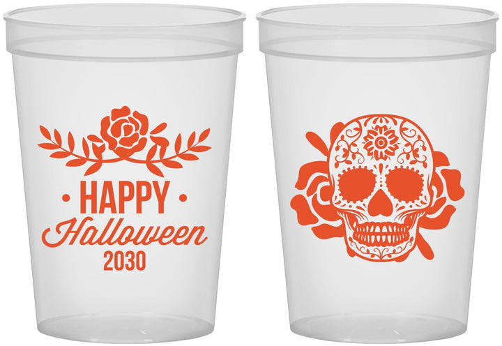 Custom Halloween 16 oz Translucent Cups - Sugar Skull | 250020