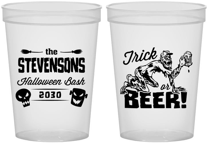 Custom Halloween 16 oz Translucent Cups - Trick Or Beer | 250021