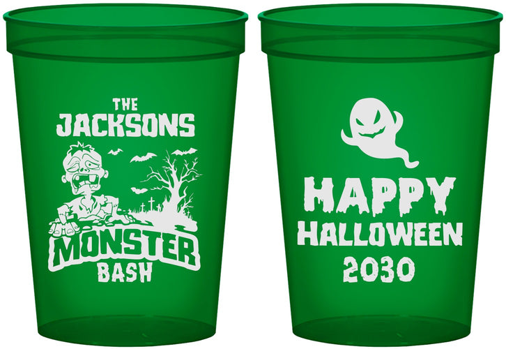 Custom Halloween 16 oz Translucent Cups - Ghost Monster | 250022