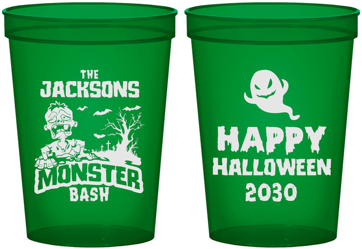 Custom Halloween 16 oz Translucent Cups - Ghost Monster | 250022