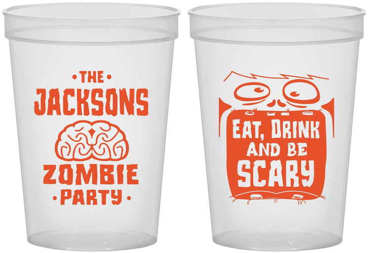 Custom Halloween 16 oz Translucent Cups - Eat Drink Be Scary | 250028